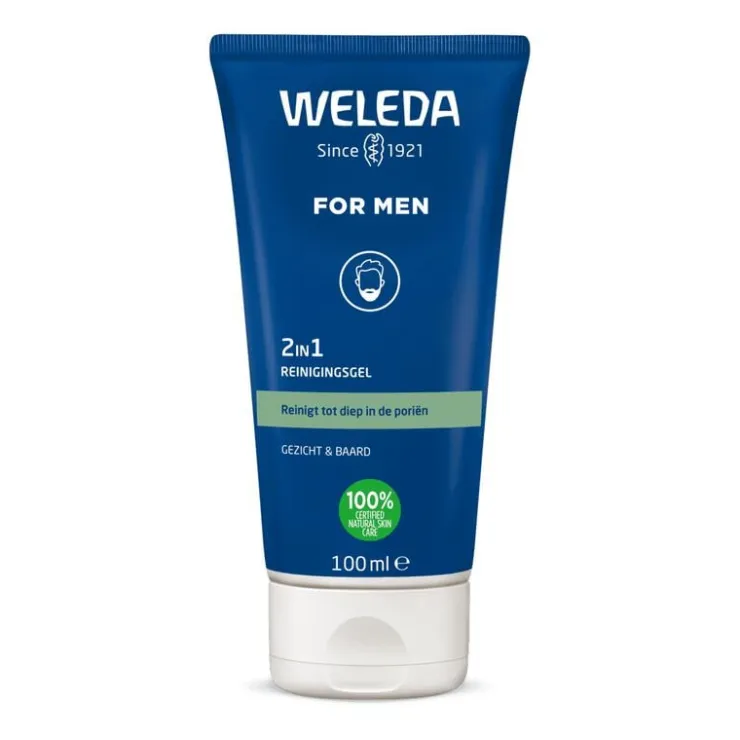 Heren Weleda Men 2-in-1 reinigingsgel voor gezicht & baard