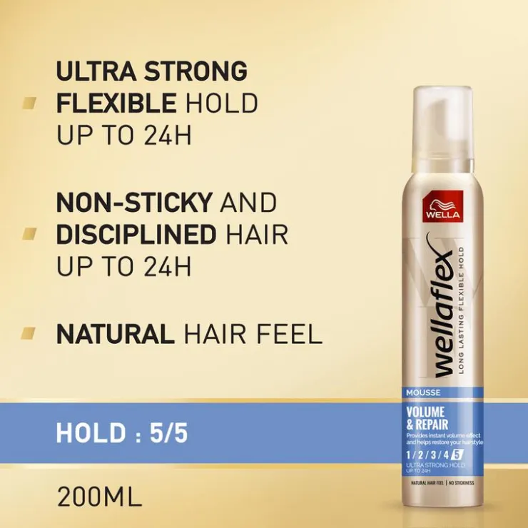 Wella Flex Volume & Repair Ultra Strong Hold Haarmousse 200 ML
