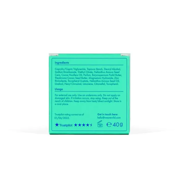 Wild Cosmetics Limited Wild Fresh Cotton & Sea Salt Refill Deodorant Stick 40 gram