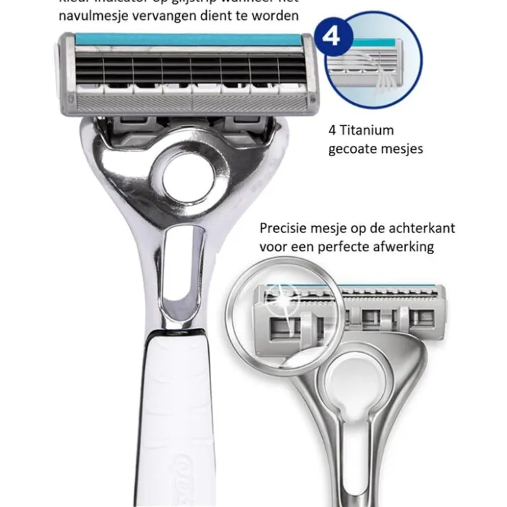 Heren Wilkinson Sword Quattro Titanium Sensitive Scheermesjes 5+2 gratis