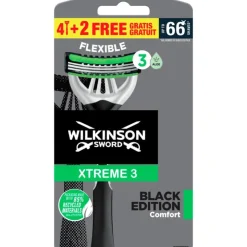 Heren Wilkinson Sword Xtreme3 Black Edition Wegwerpmesjes 4+2 gratis