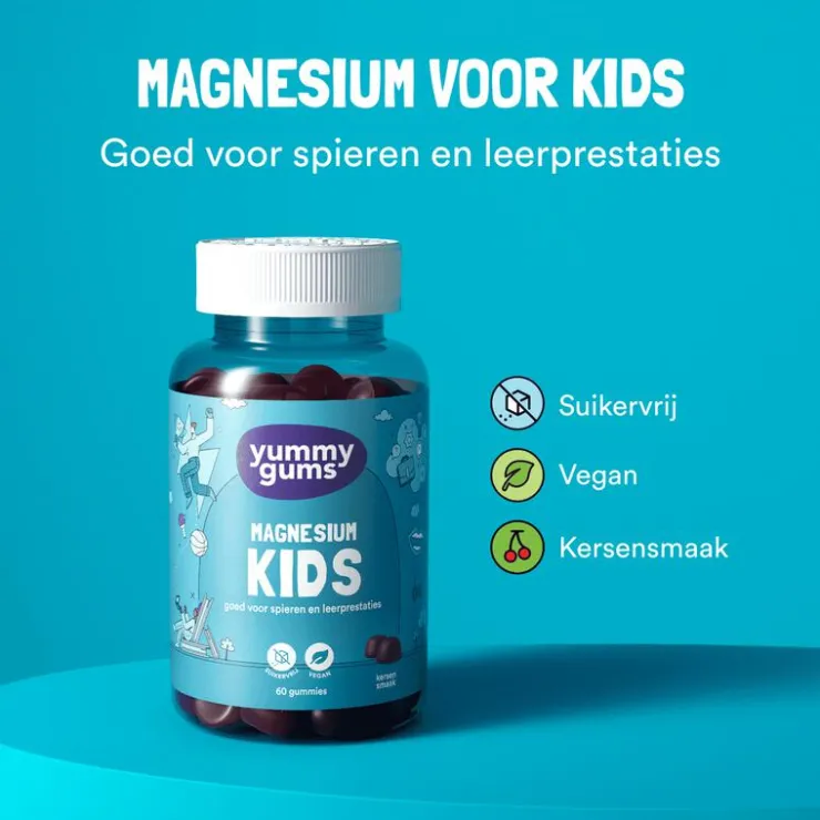 Yummygums Yummugums Kids Magnesium Suikervrij 60 stuks