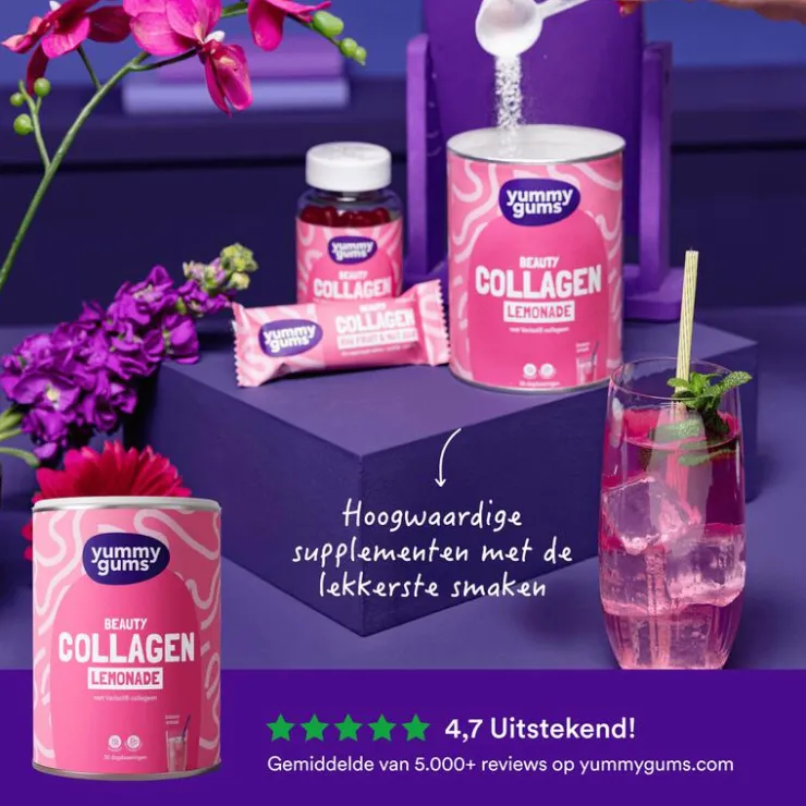 Yummygums Collagen Lemonade Suikervrij 240 GR