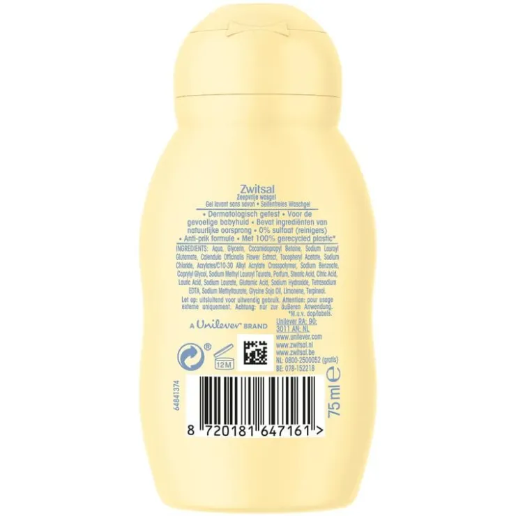 Zwitsal Baby Zeepvrije Wasgel Mini 75 ML