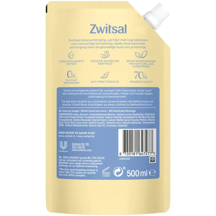 Zwitsal Pouch Wasgel Refill 500 ML